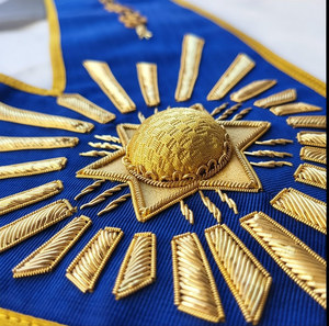 Worshipful Installed Master <b>Collar</b> Rite of Solomon Gold Bullion Hand Embroidery Fashion Sew-On Custom Premium Masonic Regalia - Product Image 6