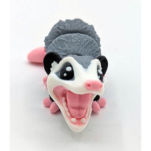 Opossum Articolato Stampato in 3D per Fidget Cube, Figurina Sensoriale da Scrivania per Alleviare lo Stress e l'Ansia, Opossum Pieghevole per Scrivania - Product Image 3