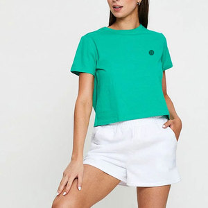 Camiseta Corta para Mujer, Cuello Redondo, Suave, Informal, Perfecta para Uso Diario y Estilo Relajado de Verano - Product Image 3