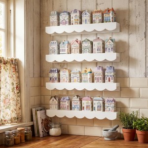 ชั้นวางเครื่องเทศติดผนัง MDF สีขาว สำหรับจัดเก็บในครัว ขายส่ง - Product Image 5