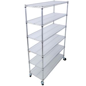 Scaffalatura Metallica a 6 Ripiani con Capacità di 2722 kg, Certificata NSF, Resistente, Regolabile, con Ruote e Rivestimenti per Ripiani - Product Image 3