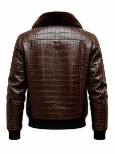 Veste universitaire en peau de mouton enduite de couleur personnalisée pour homme, col montant, imperméable, coupe-vent, respirante, logo personnalisé sur le devant - Product Image 2
