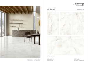 กระเบื้องพอร์ซเลนลายหินอ่อนแบบโมเดิร์น เงา ขนาด 600x1200 มม. ผิวขัดเงา สำหรับตกแต่งผนัง พื้น ภายในและภายนอกอาคาร - Product Image 3