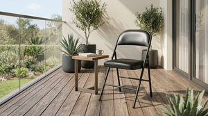 Traditional <b>Vinyl</b> Folding Chair-Foldable Design for Home Use Apartment & Dining Space-Saving Storage Steel <b>Frame</b> Made in Vietnam - Product Image 2