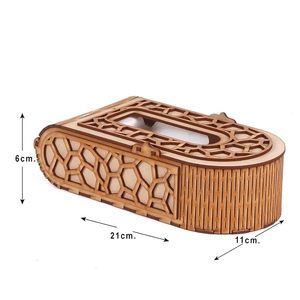 Wooden Tissue Box Portable Tissue Holder Classic Style Decorative Napkin <b>Case</b> for Home Hotel - Product Image 4