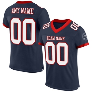 Vente en gros directe OMMIZ INDUSTRY Maillot de football authentique personnalisé en maille bleu marine et or vieilli - Product Image 4