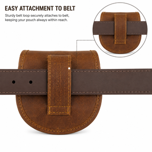 Funda de Cinturón de Cuero Genuino Hecha a Mano, Bolsa Compacta para Herramientas y Accesorios de Uso Diario - Product Image 3