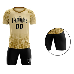 ชุดเสื้อและกางเกงฟุตบอลผู้ใหญ่แบบกำหนดเอง โพลีเอสเตอร์ 100% แห้งเร็ว พิมพ์ลายด้วยความร้อน โลโก้แบบกำหนดเอง คุณภาพสูงสำหรับทุกเพศ - Product Image 2