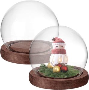 Christmas Snowman Glass <b>Globe</b> Lantern with Wood Base and LED <b>Lights</b> for Holiday Home Decoration - Product Image 1