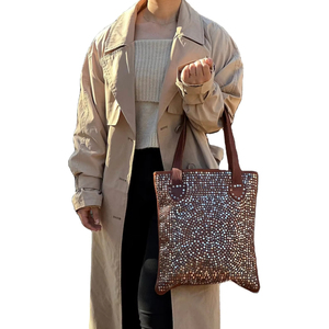 Premium Genuine Leather Fringe Handbag for Women – Vintage Boho Style Shoulder <b>Bag</b> with Tassels & <b>Studded</b> Detail - Product Image 1