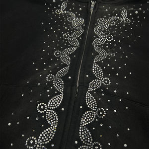 Sweat à capuche pour homme à séchage rapide et respirant, avec strass, matière douce, brillant, fabrication de qualité supérieure, durable. - Product Image 5