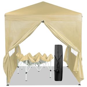 Tenda da campeggio impermeabile a 2 porte e 2 finestre ad angolo retto, colore kaki, 6,5x6,5 piedi - Product Image 1