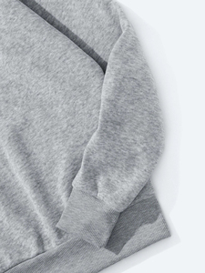 เสื้อสเวตเชิ้ตผู้ชายผ้าฝ้ายหนาน้ำหนักมาก 100% สกรีนโลโก้ได้ คอกลม แขนยาว ผ้าฟลีซคุณภาพสูง สีพื้นเรียบ สำหรับฤดูหนาว - Product Image 4