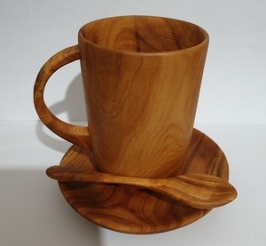 Rustic Wooden Mug Handcrafted Solid Wood Coffee Mug Natural Finish Eco Friendly Drinkware for Kitchen Dining - Product Image 4