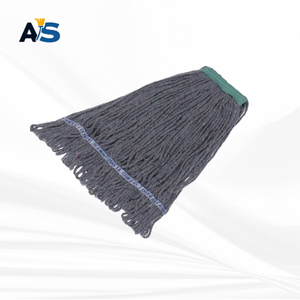 A&S Heavy Duty Grey Cotton <b>Mop</b> Head with 5" Light Purple Head Band Loop End - Product Image 3