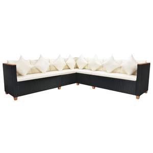 Juego de 7 Muebles de Patio en Negro y Crema - Product Image 6