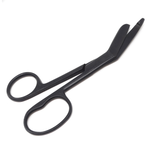 Tijeras para vendajes portátiles de color negro sólido, herramienta quirúrgica de primeros auxilios de acero inoxidable, uso de emergencia - Product Image 1