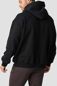 Sudadera con Capucha de Felpa Francesa de Alta Calidad con Logotipo Personalizado, 450 Gsm, Hombros Caídos, Fabricante de Sudaderas Lisas Negras - Product Image 3