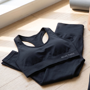 <b>Women</b> Racer-back Bra High Waist Full Length Leggings Yoga Fitness Wear Athletic Wear Set <b>Women</b> <b>Compression</b> Wear Yoga Two Piece - Product Image 1