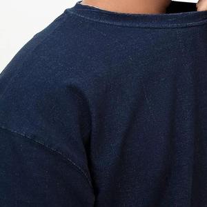 <b>Men</b> Oversized T-Shirt 100% Cotton Short Sleeve Solid Navy <b>Blue</b> O-Neck Casual Woven Fit Regular Length Plain Design Anti-Wrinkle - Product Image 6