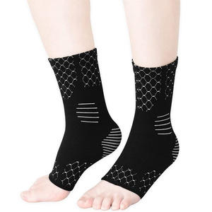 Breathable Soft Nylon Copper <b>Ankle</b> <b>Support</b> Sleeves Adjustable Sports Compression Protection Unisex Eco-Friendly <b>Ankle</b> Brace - Product Image 1
