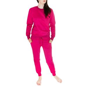 ชุดวอร์มออกกำลังกายสำหรับผู้หญิง PIHA SPORTS ผ้าโพลีเอสเตอร์/คอตตอน สำหรับฤดูหนาว สีชมพู ไซส์พลัส ชุดฟลีซแบบมีฮู้ด 2 ชิ้น - Product Image 4