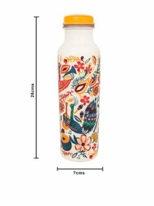 ขวดน้ำลายดอกไม้พิมพ์ลายทองแดง ฝาเกลียว ปลอดสาร BPA เป็นมิตรกับสิ่งแวดล้อม ล้างในเครื่องล้างจานได้ เหมาะสำหรับการเดินทาง เดินป่า ตั้งแคมป์ ใช้ได้ทั้งชายและหญิง - Product Image 2