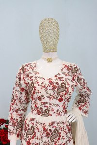NUEVO SALWAR KAMEEZ MODERNO en TELA DE SEDA CHINON GRUESA, DE SECADO RÁPIDO, Ajuste Regular, para TODAS las TEMPORADAS, hasta la talla XXL - Product Image 2