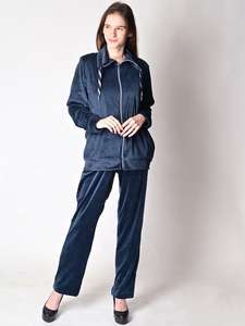 ชุดวอร์มกำมะหยี่แบบสองชิ้น คอตั้ง สีพื้น สำหรับผู้หญิง ฤดูใบไม้ผลิ 2022 ปรับแต่งได้เต็มรูปแบบ แฟชั่นชุดกีฬา - Product Image 6