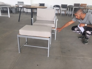 Chaise en bois de patio extérieur, meuble de salon en aluminium blanc, vente en gros, économique - Product Image 4