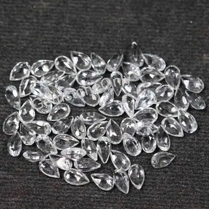 4mm x 6mm topaze blanche naturelle à facettes coupe poire véritable pierre précieuse en vrac en gros bricolage pour la fabrication de bijoux anneau pendentif boucles d'oreilles - Product Image 3