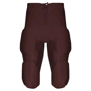 Ensemble de maillot de football américain vert en mesh à col en V, numéro 21, manches courtes avec pantalon marron à cordon de serrage, pour homme adulte, toutes saisons - Product Image 2