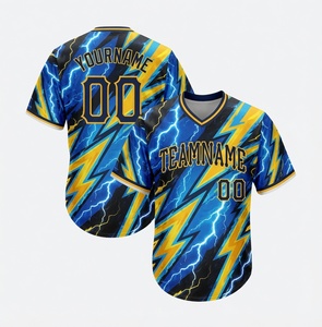 Custom Sublimated Baseball Jersey V-Neck Short Sleeve Unisex Adult Team Name Print Breathable <b>Polyester</b> All Seasons - Product Image 1