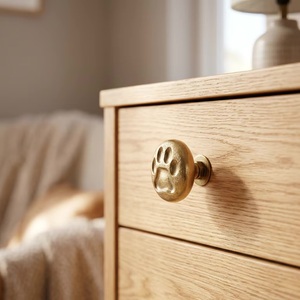 <b>Rustic</b> Industrial Paw Print Cast Iron Eco-Friendly Adjustable Durable Cabinet Knob Furniture Handle Easy Installation for - Product Image 3