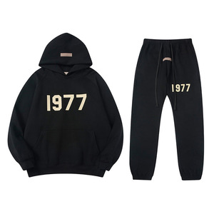 ชุดวอร์มลำลองสีสันทันสมัย พร้อมลายกราฟิก '1977' เสื้อฮู้ดน้ำหนักเบา ระบายอากาศได้ดี เป็นมิตรกับสิ่งแวดล้อม พร้อมเชือกผูกแบบสบาย - Product Image 3
