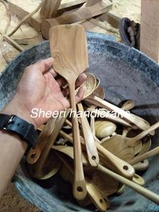 Ensemble d'ustensiles de mesure pour thé et café, design classique personnalisé, plaqué argent, en bois d'acacia, avec long manche, petites cuillères et pinces - Product Image 3