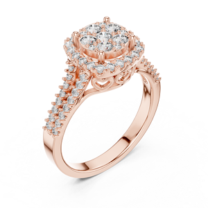 Hidden Halo 925 Sterling Silver Moissanite <b>Diamond</b> <b>Ring</b> Wholesale Engagement Jewelry OEM ODM Factory - Product Image 4