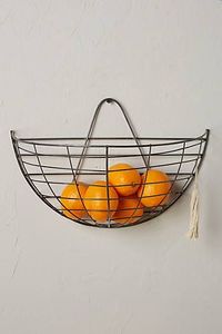 Metal <b>Wire</b> <b>Hanging</b> Fruit <b>Basket</b> Bowl Shape Simple Design Storage Organizer For Kitchen Use - Product Image 2