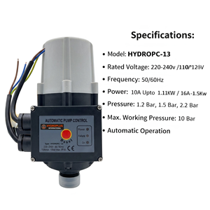 Controlador de Bomba Automático Hydroplus 10A 16A, Interruptor Inteligente de Presión de Agua para Sistemas de Riego Doméstico con Reinicio Automático - Product Image 2