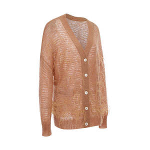 VIBE SEWN Cardigan en tricot extensible pour femme, col rond, manches longues, décontracté, pour le travail et le quotidien, polyester/coton, hiver, uni, élégant - Product Image 2