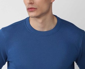 Sudadera de Cuello Redondo para Hombre 2026, Color Sólido, Corte Holgado, Tejida, Informal, Invierno, Azul, Manga Larga, Digital, Ecológica - Product Image 6