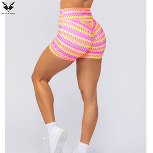 Fiesta Print Workout Yoga Shorts For Women Flexible Soft Touch Women Scrunch Butt Lifting <b>Booty</b> Workout Seamless Gym Shorts - Product Image 4
