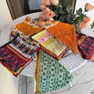 Handmade Cotton Kantha Napkin Assorted Floral Print Rectangle Indoor Decor Tableware Party Table Decorations - Product Image 6