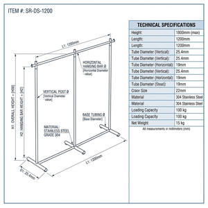 Présentoir de Vêtements Pliable Premium Bros Display en Métal Robuste à Niveaux pour Magasin de Détail - Product Image 2