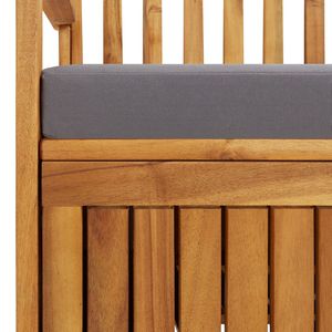 Dark Grey Seat <b>Cushion</b> <b>Storage</b> Bench with Natural Wood Accents - Product Image 6