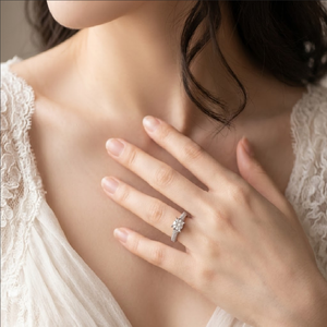 KOK ออกแบบ Prong การตั้งค่า 14 พันทองคําขาวคุณภาพสูงเพชร Solitaire 0.50cts ศูนย์กึ่งเมาท์แหวนหมั้นสําหรับผู้หญิง - Product Image 3