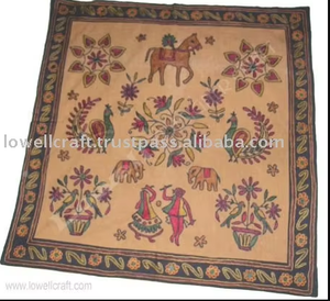 Nappe en coton indien traditionnelle faite à la main, magnifique broderie à la main, motif géométrique, style Dobby, personnalisable pour la maison et la salle à manger - Product Image 3