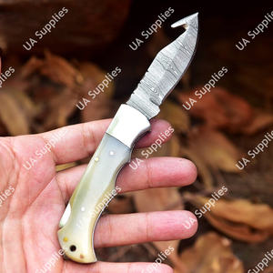 Couteaux de poche tactiques pliants faits main en acier Damas à pointe tombante, personnalisables ODM OEM, longueur totale de 7,5 pouces - Product Image 3