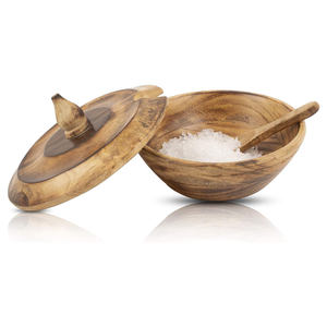 Wholesale Eco-Friendly Handmade Wooden <b>Bowl</b> <b>with</b> Carved <b>Lid</b> American Style Other Coating Party Use for Gifting - Product Image 1