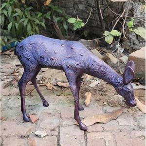 Statue de cerf en fonte, accessoires de jardin, sculpture décorative de renne en bronze, prix d'usine, décoration de Noël - Product Image 1